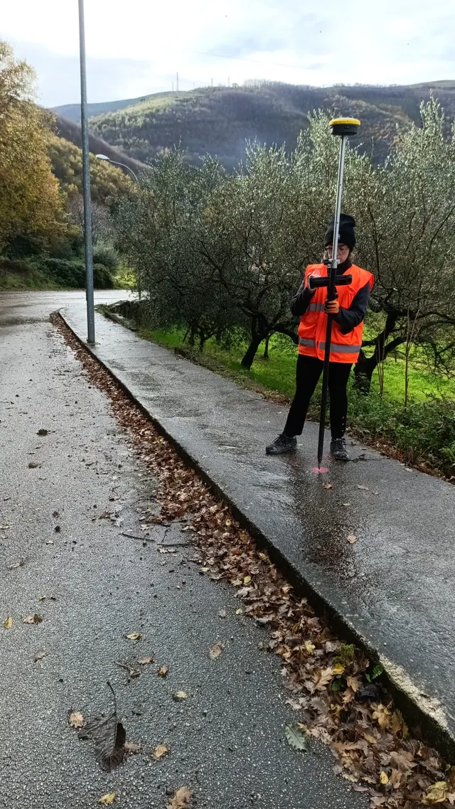 Rilievo GPS lungo una strada
